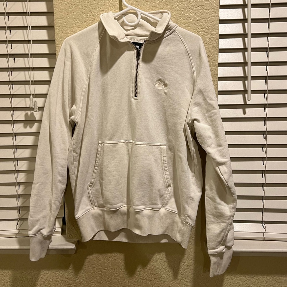 Stussy white quarter zip (stüssy)